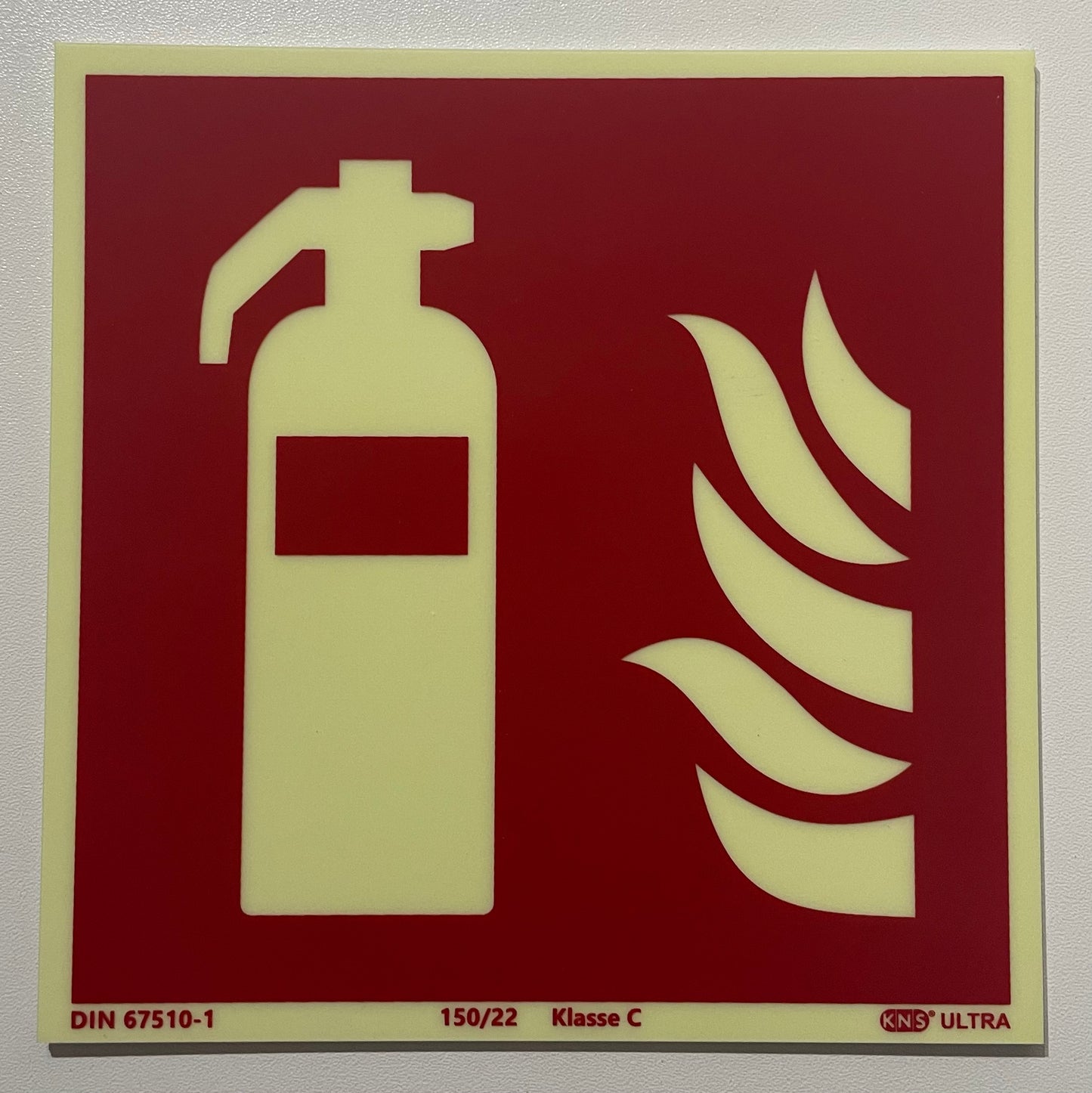 KNS-Ultra Brandschutzschild Feuerlöscher nach ISO 7010 F001 150x150mm